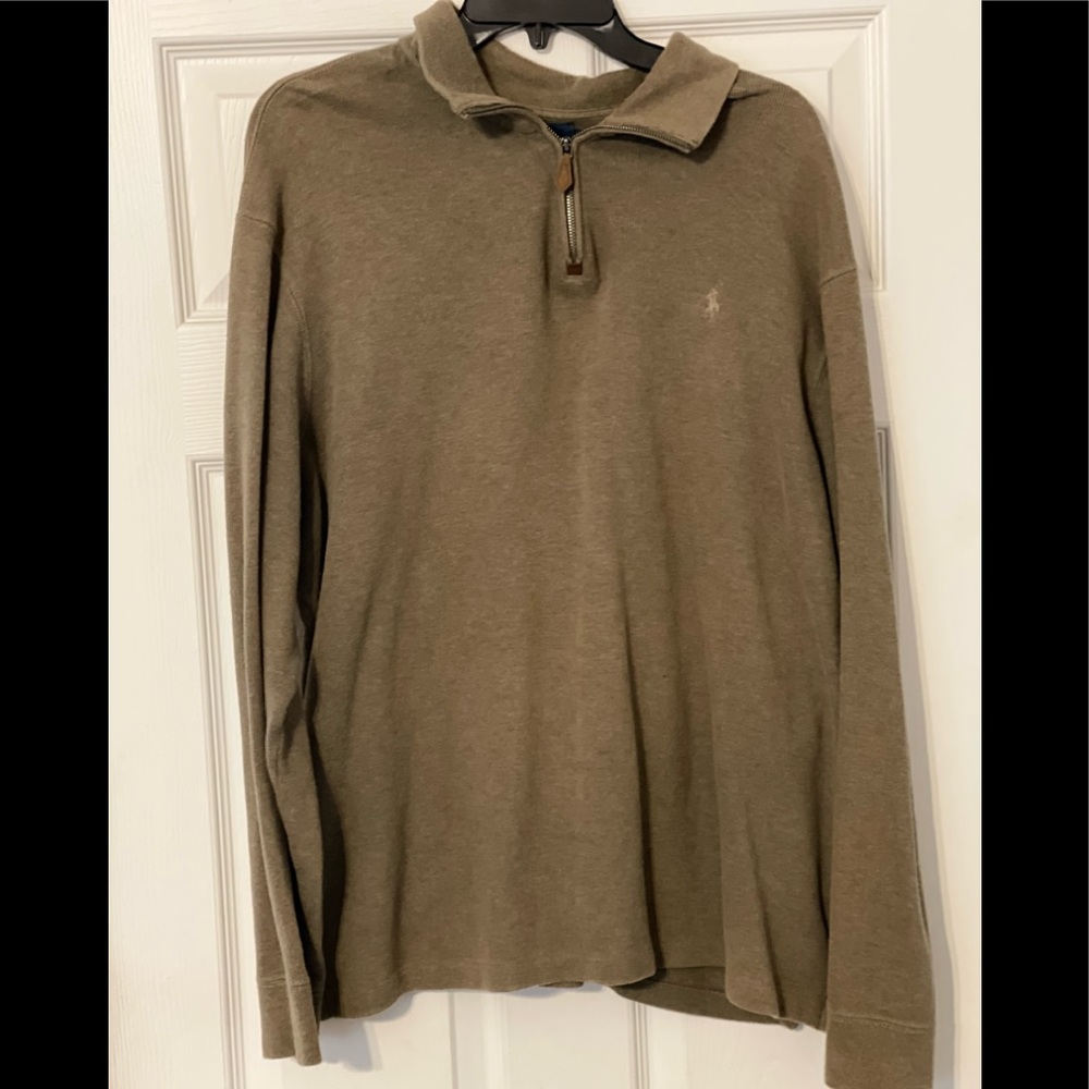 XL Olive Green Ralph Lauren Polo Half zip Sweater.